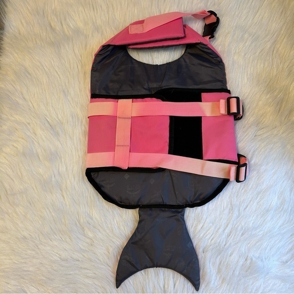 L.D.Dog Pink Mermaid Dog‎  Life Vest Jacket Ripstop With Rescue Handle Swimming - Picture 5 of 7